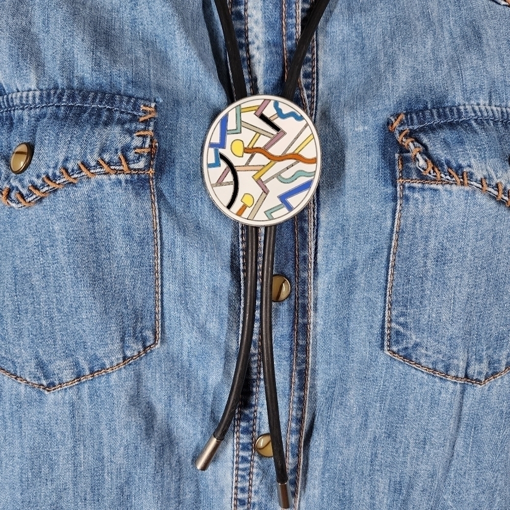VINTAGE ACME STUDIO "CIRCULUS" BOLO TIE BY ETTORE SOTTSASS - Picture 2 of 9